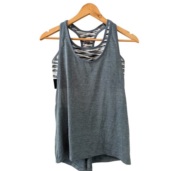 Nike Dri Fit Athletic Tank Top & Bra Combo Gray M - Picture 1 of 5